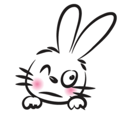 funny rabbit face sticker #14305428