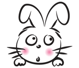 funny rabbit face sticker #14305429