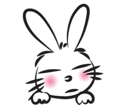 funny rabbit face sticker #14305431