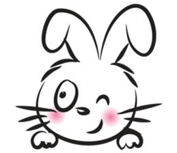 funny rabbit face sticker #14305432