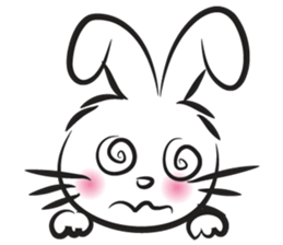 funny rabbit face sticker #14305433