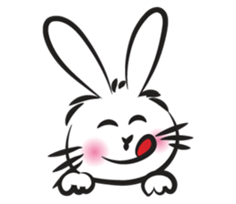 funny rabbit face sticker #14305434