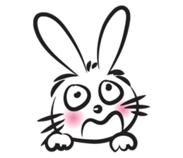 funny rabbit face sticker #14305435