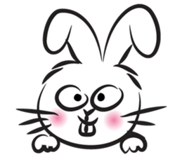 funny rabbit face sticker #14305436