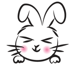funny rabbit face sticker #14305440