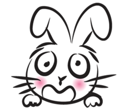 funny rabbit face sticker #14305441