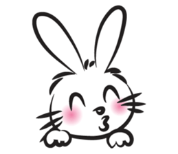 funny rabbit face sticker #14305442