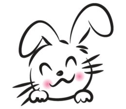 funny rabbit face sticker #14305445