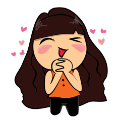 Chubby Asian Girl Sticker Pack