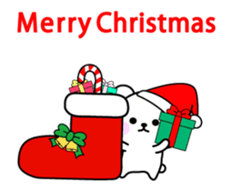 move white bear Christmas&Happy New Year sticker #14306559