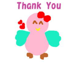 Pink cute bird sticker #14307710