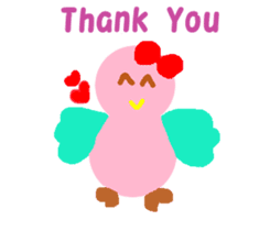 Pink cute bird sticker #14307710