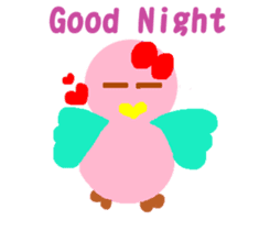 Pink cute bird sticker #14307711