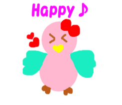 Pink cute bird sticker #14307712