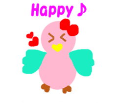 Pink cute bird sticker #14307712