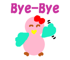 Pink cute bird sticker #14307717