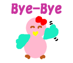 Pink cute bird sticker #14307717