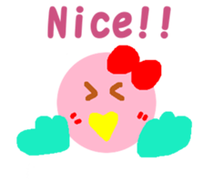 Pink cute bird sticker #14307719