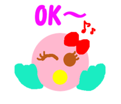 Pink cute bird sticker #14307723