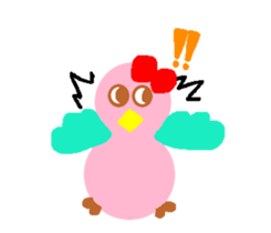 Pink cute bird sticker #14307727