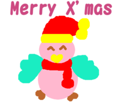Pink cute bird sticker #14307736