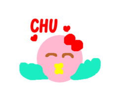 Pink cute bird sticker #14307742