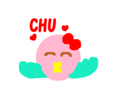 Pink cute bird sticker #14307742