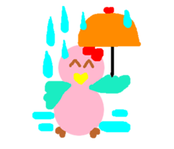 Pink cute bird sticker #14307744