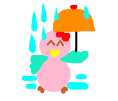 Pink cute bird sticker #14307744
