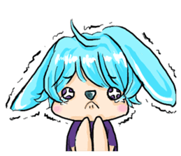 Rabbit boyfriend with his cat girlfriend sticker #14309350