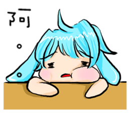 Rabbit boyfriend with his cat girlfriend sticker #14309351