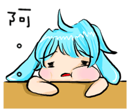 Rabbit boyfriend with his cat girlfriend sticker #14309351