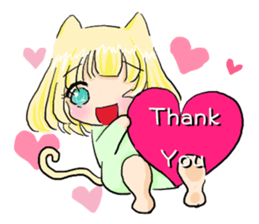 Rabbit boyfriend with his cat girlfriend sticker #14309355