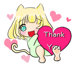 Rabbit boyfriend with his cat girlfriend sticker #14309355