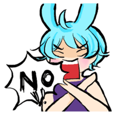 Rabbit boyfriend with his cat girlfriend sticker #14309359