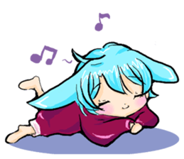 Rabbit boyfriend with his cat girlfriend sticker #14309362