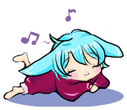 Rabbit boyfriend with his cat girlfriend sticker #14309362