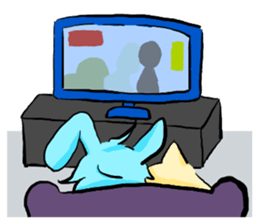 Rabbit boyfriend with his cat girlfriend sticker #14309372