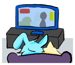 Rabbit boyfriend with his cat girlfriend sticker #14309372