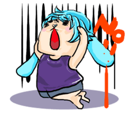 Rabbit boyfriend with his cat girlfriend sticker #14309374