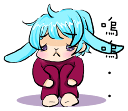 Rabbit boyfriend with his cat girlfriend sticker #14309376