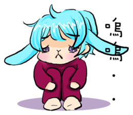 Rabbit boyfriend with his cat girlfriend sticker #14309376