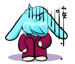 Rabbit boyfriend with his cat girlfriend sticker #14309377