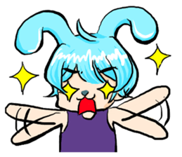 Rabbit boyfriend with his cat girlfriend sticker #14309378