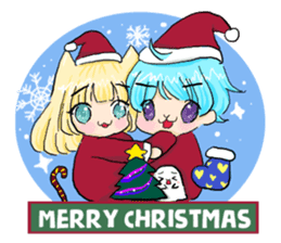 Rabbit boyfriend with his cat girlfriend sticker #14309382