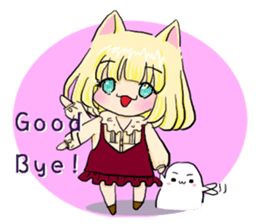 Rabbit boyfriend with his cat girlfriend sticker #14309384