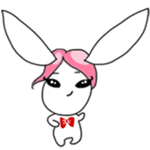 Pink haired rabbit sticker #14310951