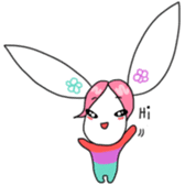 Pink haired rabbit sticker #14310954