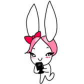 Pink haired rabbit sticker #14310956