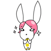 Pink haired rabbit sticker #14310957